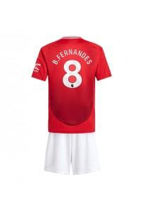 Manchester United Bruno Fernandes #8 Babytruitje Thuis tenue Kind 2024-25 Korte Mouw (+ Korte broeken)